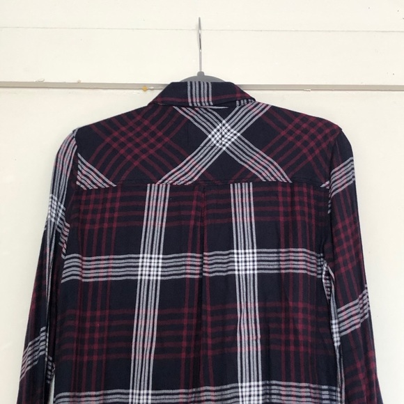 Rails Hunter Navy Merlot Plaid Button Down - Picture 6 of 11